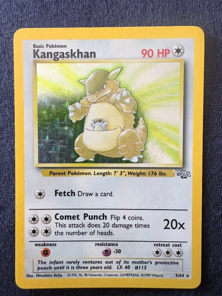 Kangaskhan Holo - Jungle 5/64 - Near Mint, Ophalen of Verzenden, Zo goed als nieuw, Losse kaart, Foil