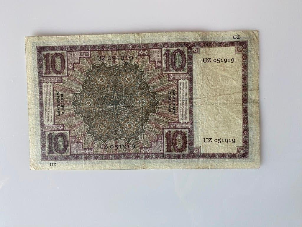 NL 10 gulden bankbiljet 1930 - Zeeuws meisje - UZ 051919 zf, Ophalen of Verzenden, 10 gulden, Los biljet