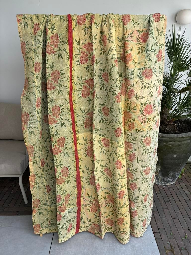 Vintage Kantha Quilt Deken India Sari, Ophalen of Verzenden