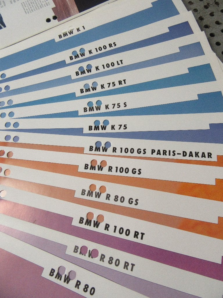 Folder / map met posters BMW Motoren in A4 formaat 1991, Ophalen of Verzenden, Gebruikt, Motoren