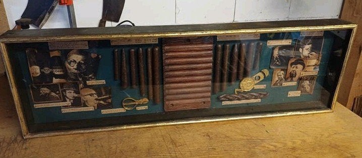 Uniek Sigaren Display met Historische Afbeeldingen, Ophalen, Gebruikt
