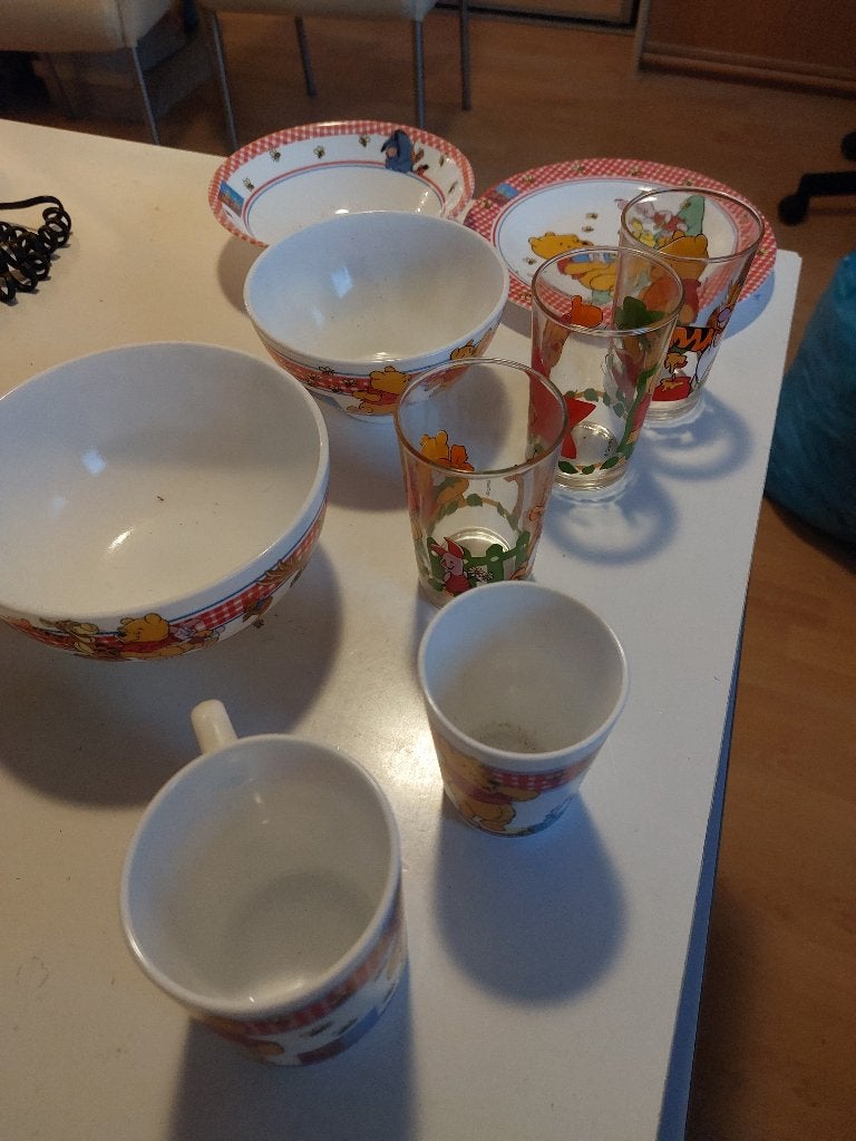 Winnie de Poeh serviesje, Verzamelen, Disney, Ophalen, Winnie de Poeh of vrienden, Zo goed als nieuw, Servies