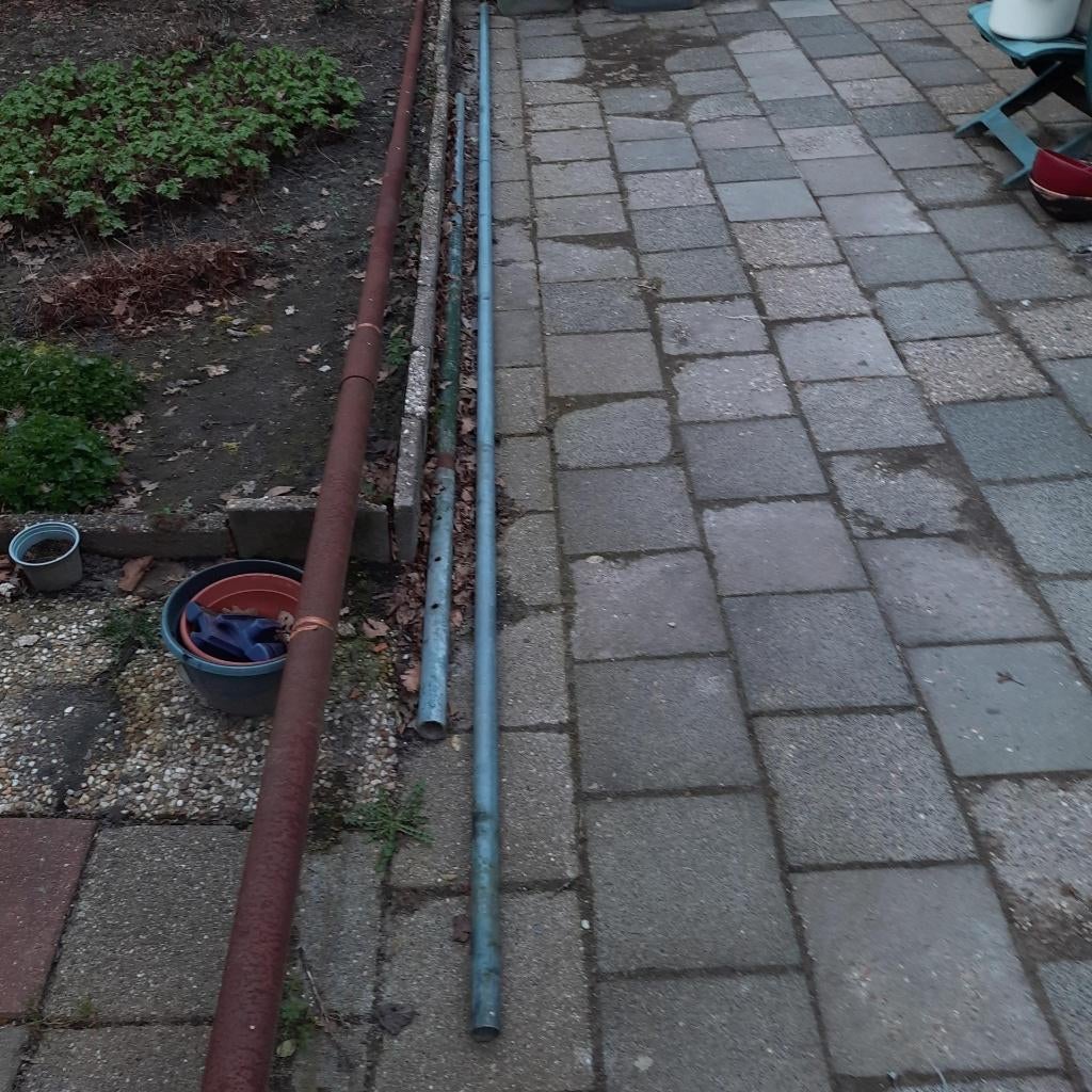 Aluminium antennemast 9 meter + 2 x topbuis, Telecommunicatie, Antennes en Masten, Ophalen, Gebruikt, Mast