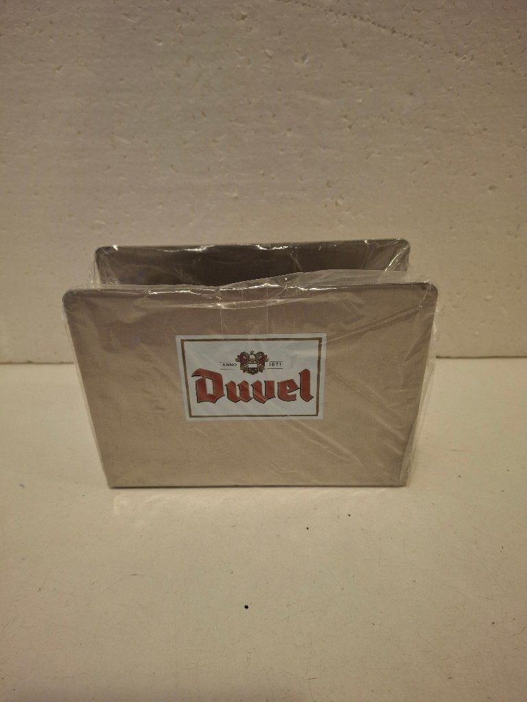 Duvel - mooie metalen houder voor bierviltjes, Verzamelen, Ophalen of Verzenden, Nieuw, Overige typen, Duvel
