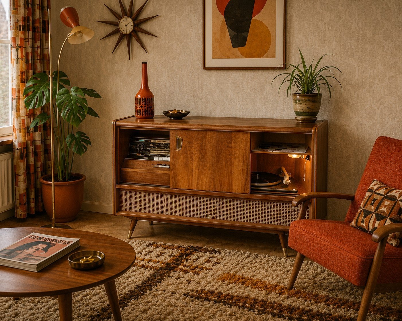 Radiomeubel Saba Lindau 100 aut. uit 1960.   Gerestaureerd, Ophalen