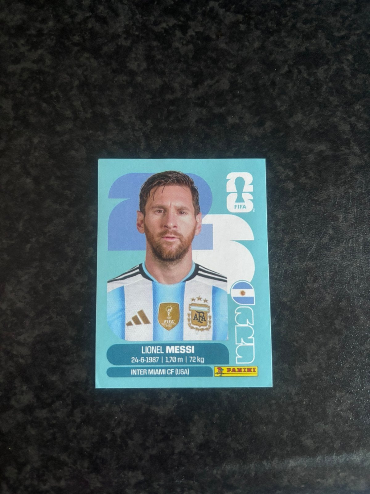 Panini FIFA sticker Messi, Ophalen of Verzenden, Zo goed als nieuw, Sticker