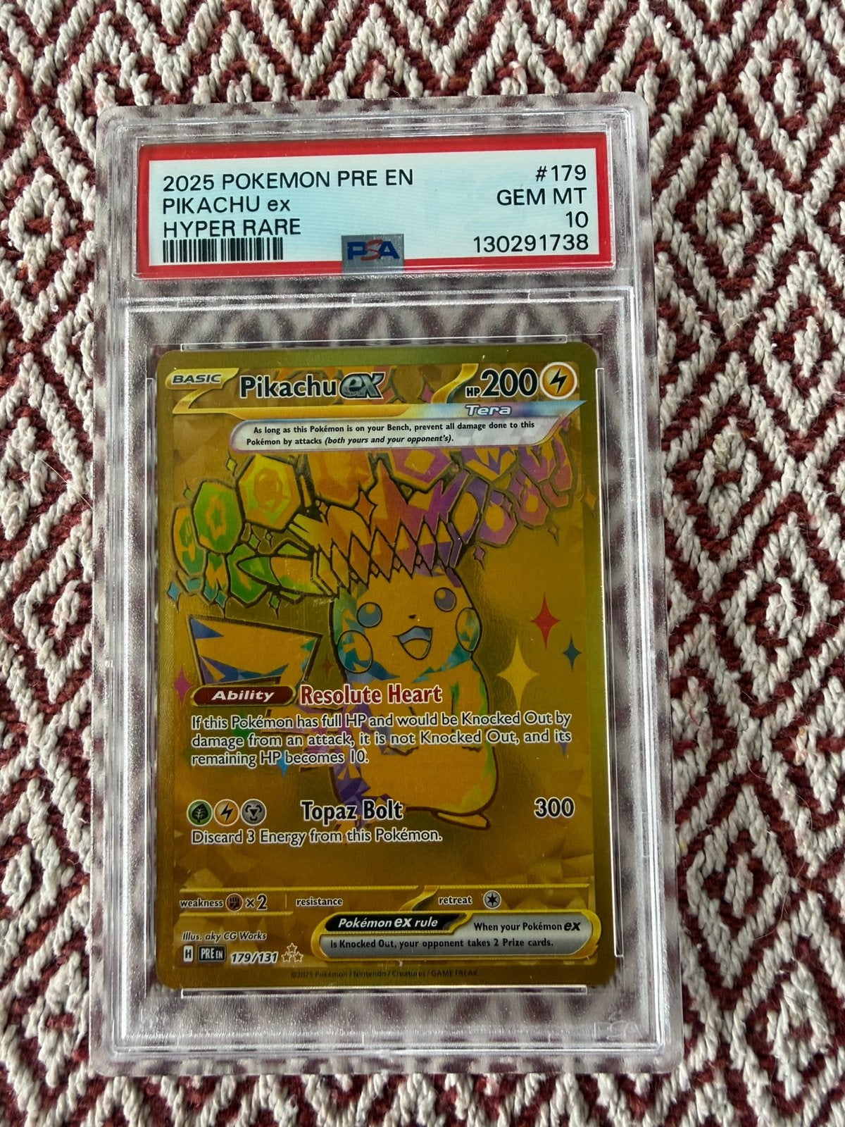 Pikachu Ex Psa 10, Ophalen of Verzenden, Zo goed als nieuw