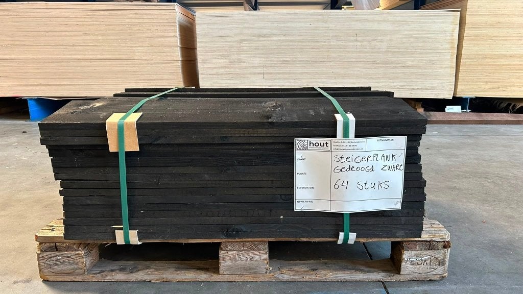 vuren steigerplank gedroogd en geïmpregneerd zwart, Ophalen, Nieuw, Minder dan 180 cm, Planken