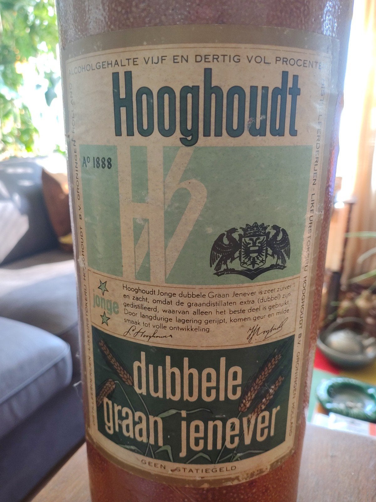 Hooghoudt Dubbele Graan Jenever Fles - 42 cm, Ophalen of Verzenden