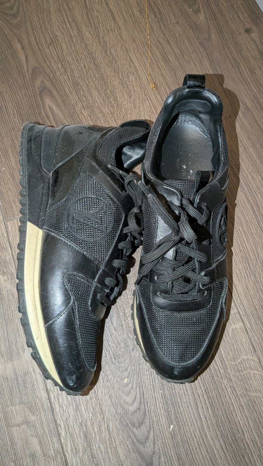 Zwarte Louis Vuitton Run Away Sneakers - Maat 37.5, Zwart, Louis Vuitton, Ophalen of Verzenden, Sneakers of Gympen