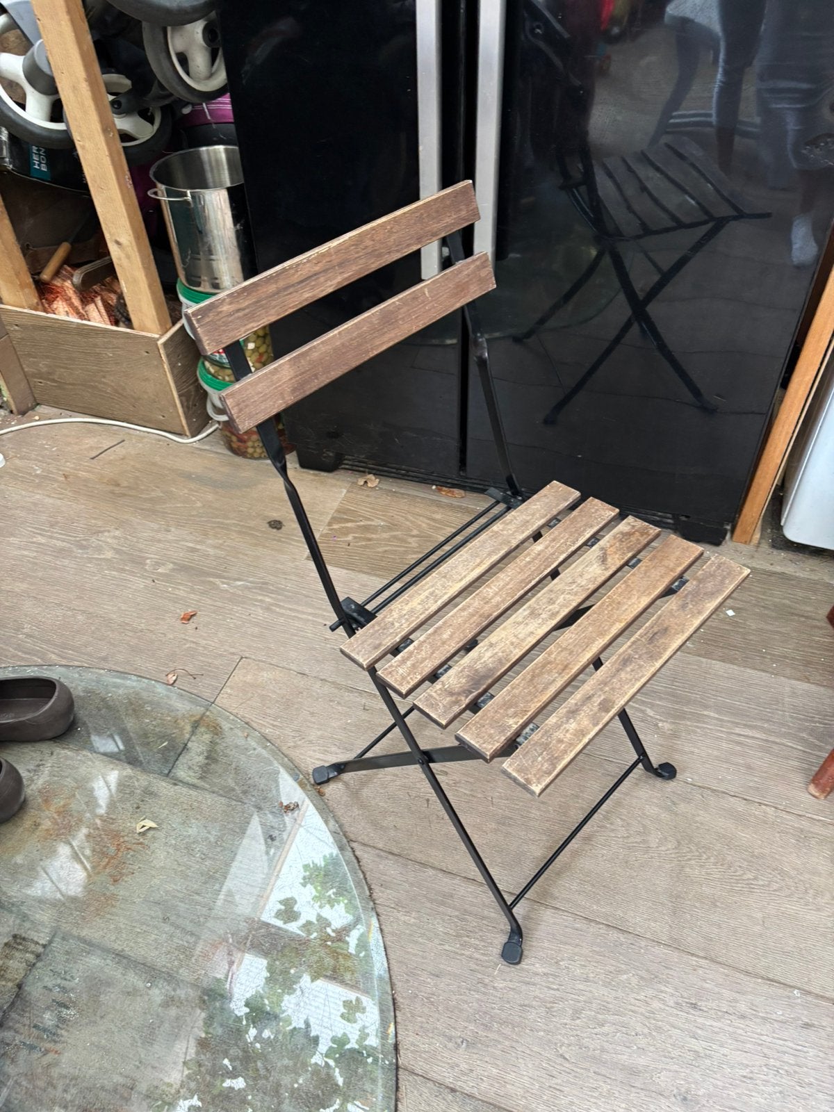 Gratis tuinstoel, Ophalen, Zo goed als nieuw, Hout