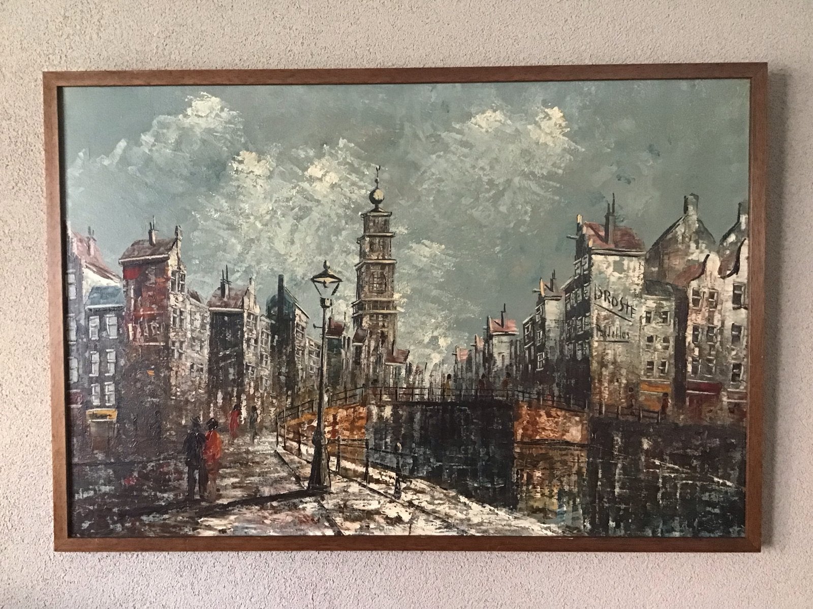 Stadsgezicht Amsterdam met Westertoren door R.G. van Wezel, Antiek en Kunst, Ophalen