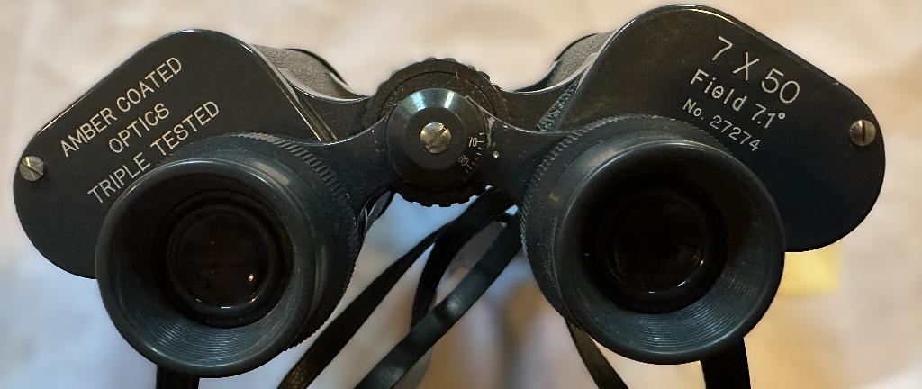 Japanse kwaliteits kijker 7x50 amber coated optics tripled, Ophalen, Gebruikt, Minder dan 8x, Met hoes of tas