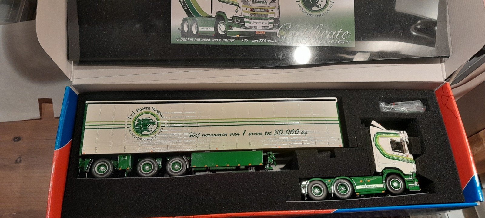 tekno 85105 scania patrick vd hoeven, Hobby en Vrije tijd, Ophalen, Zo goed als nieuw, Bus of Vrachtwagen, Tekno