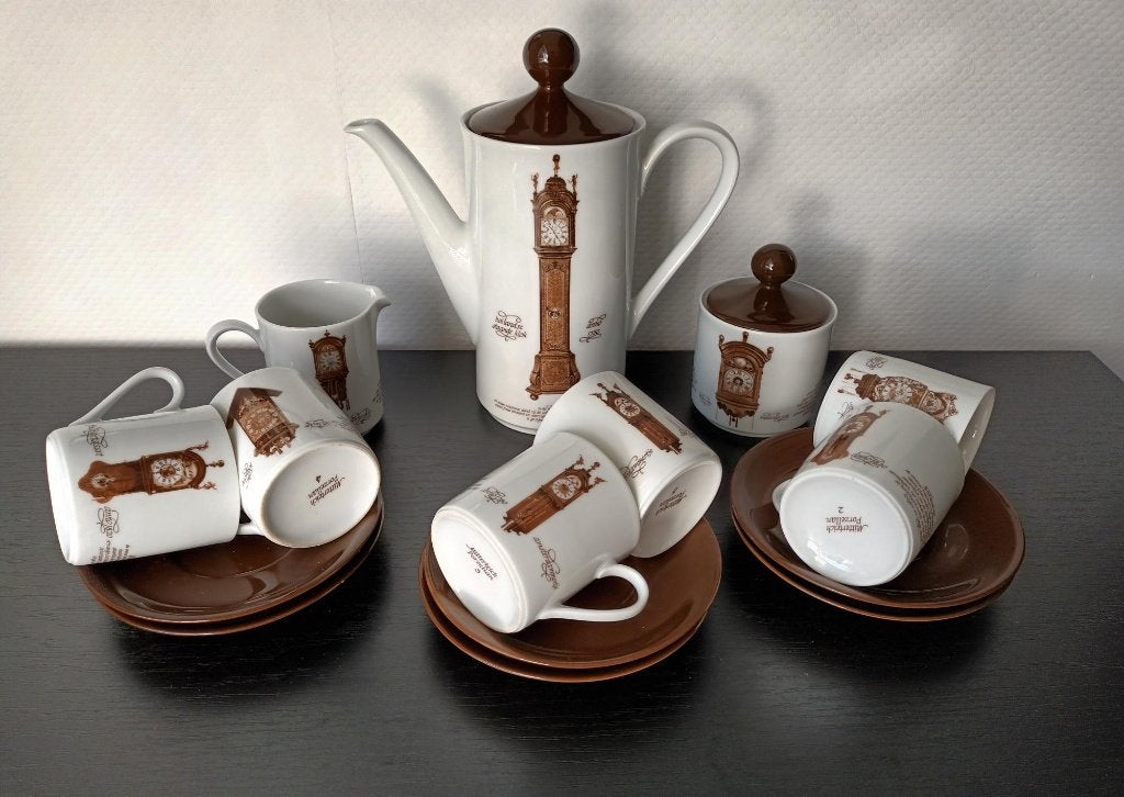 Vintage klokken servies Mitterteich, Douwe Egberts, Antiek en Kunst, Antiek | Servies compleet, Ophalen of Verzenden