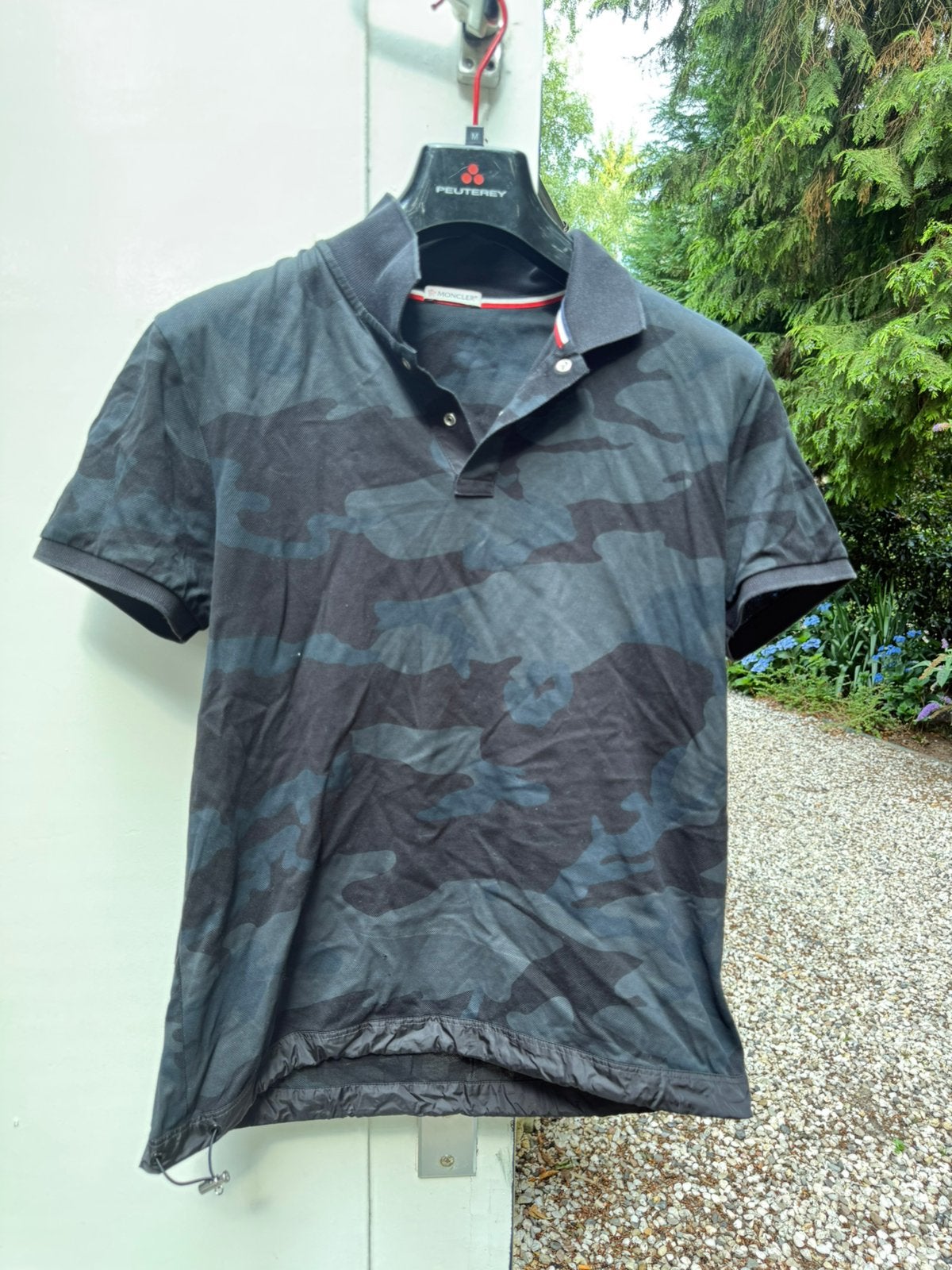 Originele Moncler jas/polo maat S - Exclusief, Ophalen, Gedragen, Maat 46 (S) of kleiner, Zwart