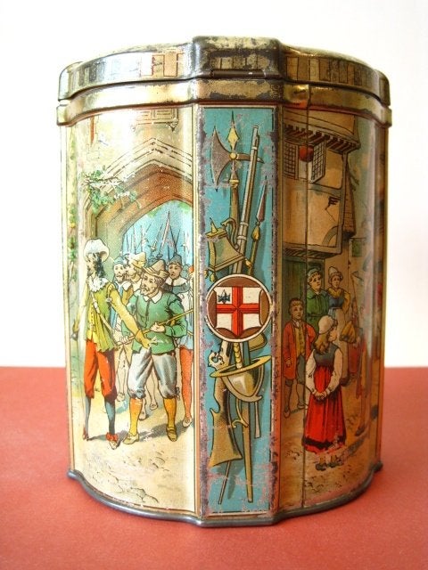 Huntley & Palmers koek blik Engeland 1896, Ophalen of Verzenden, Gebruikt, Overige