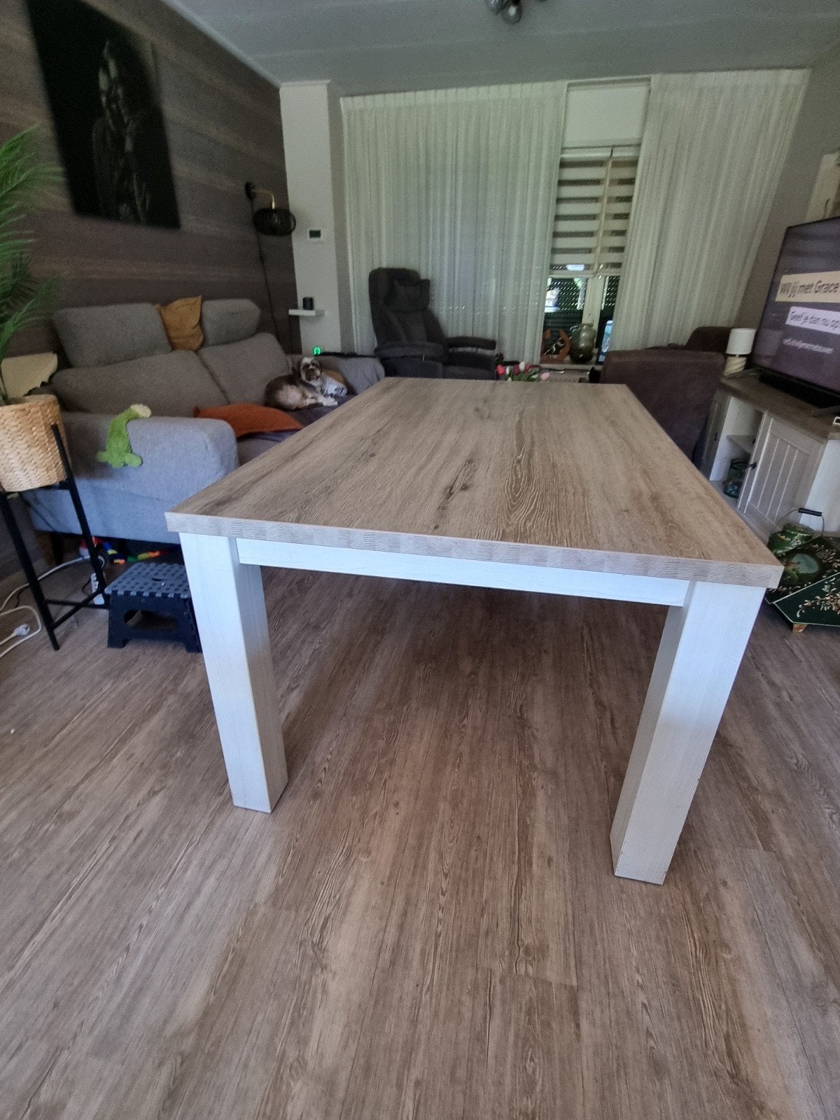 Mooie eetkamertafel 160x100 cm, Ophalen, Gebruikt, 100 tot 150 cm, 150 tot 200 cm