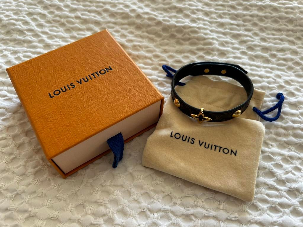Louis Vuitton armband blooming, Ophalen of Verzenden, Zo goed als nieuw, Bruin, Leer
