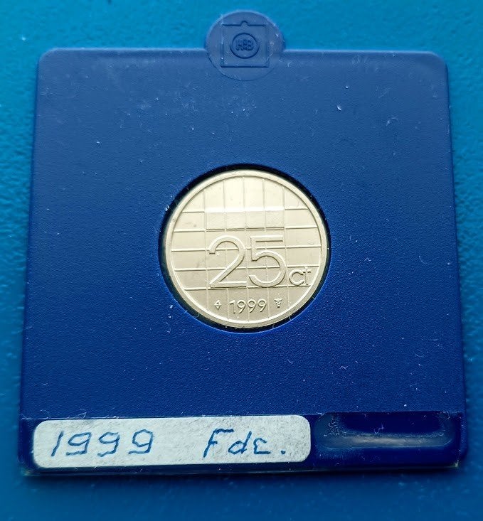 25 cent 1999 - Beatrix UNC, Verzenden, Koningin Beatrix, 25 cent, Losse munt