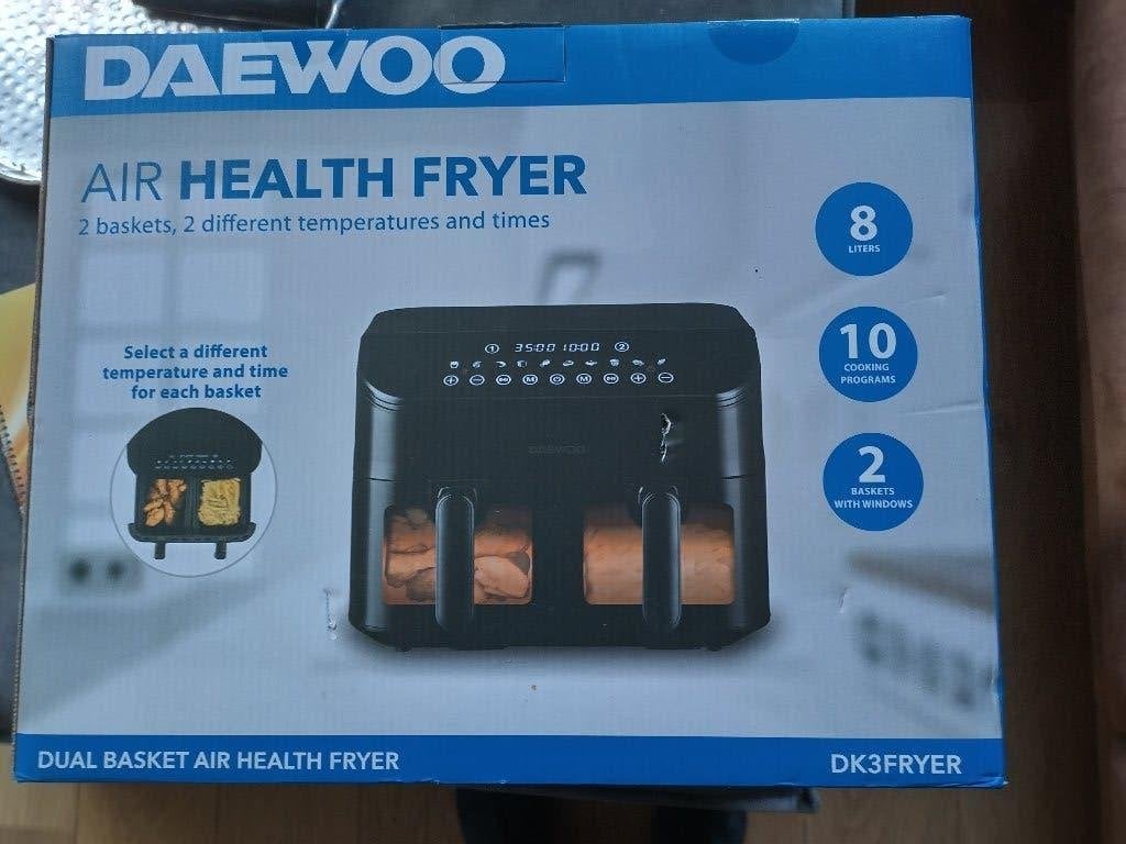 Airfryer 8 liter 2 manden van 4 liter nieuw in doos