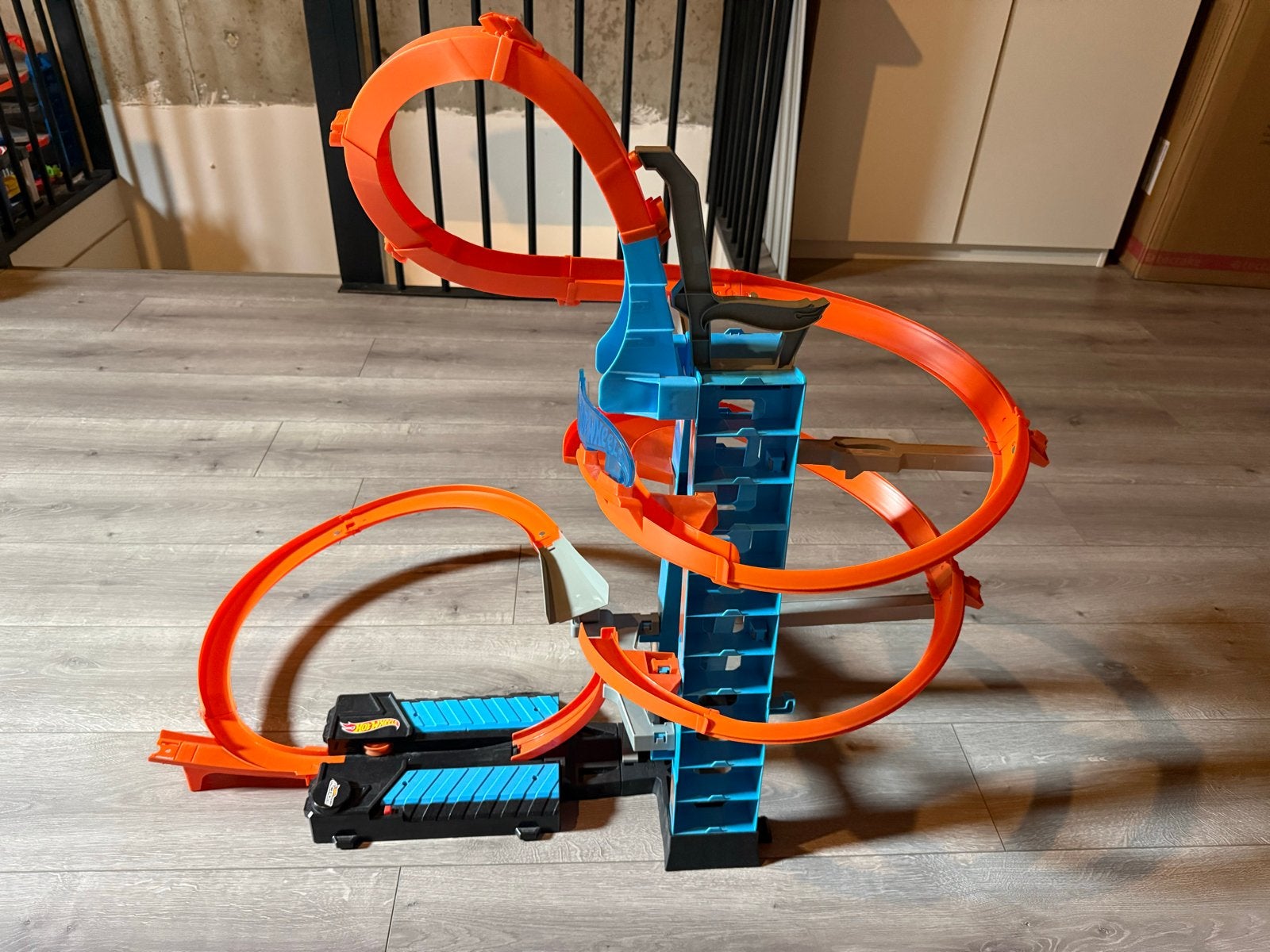Hot Wheels Racebaan met Looping en Lanceerder, Ophalen of Verzenden, Hot Wheels, Racebaan, Gebruikt