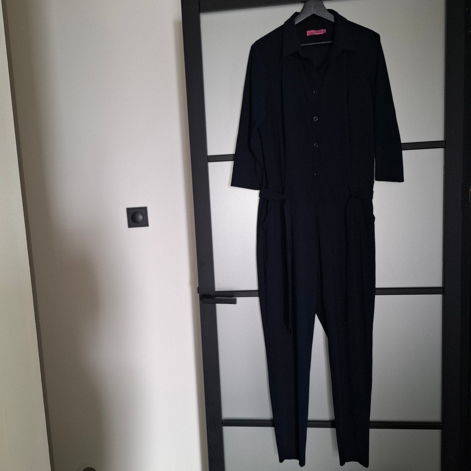 Donkerblauwe jumpsuit met ceintuur - Maat M, Studio Anneloes, Blauw, Maat 46/48 (XL) of groter, Ophalen of Verzenden