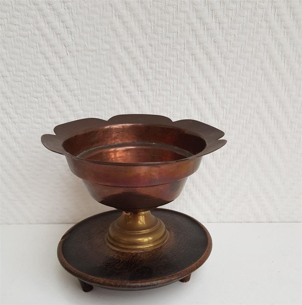 Pijpcomfoor, koper, doorsnede ong 13 cm, hoog ong. 11,7 cm, Antiek en Kunst, Ophalen of Verzenden