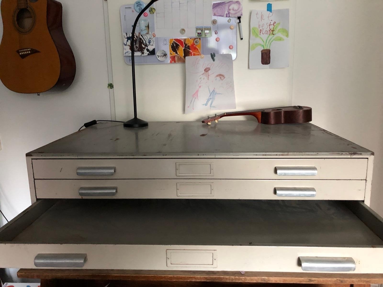 Stalen tekenkast met 5 laden - Gebruikt maar functioneel, Ophalen