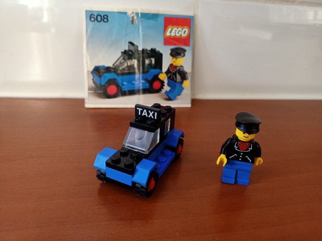 vintage Lego 608 Taxi met chauffeur, Ophalen, Compleet, Gebruikt, Overige thema's