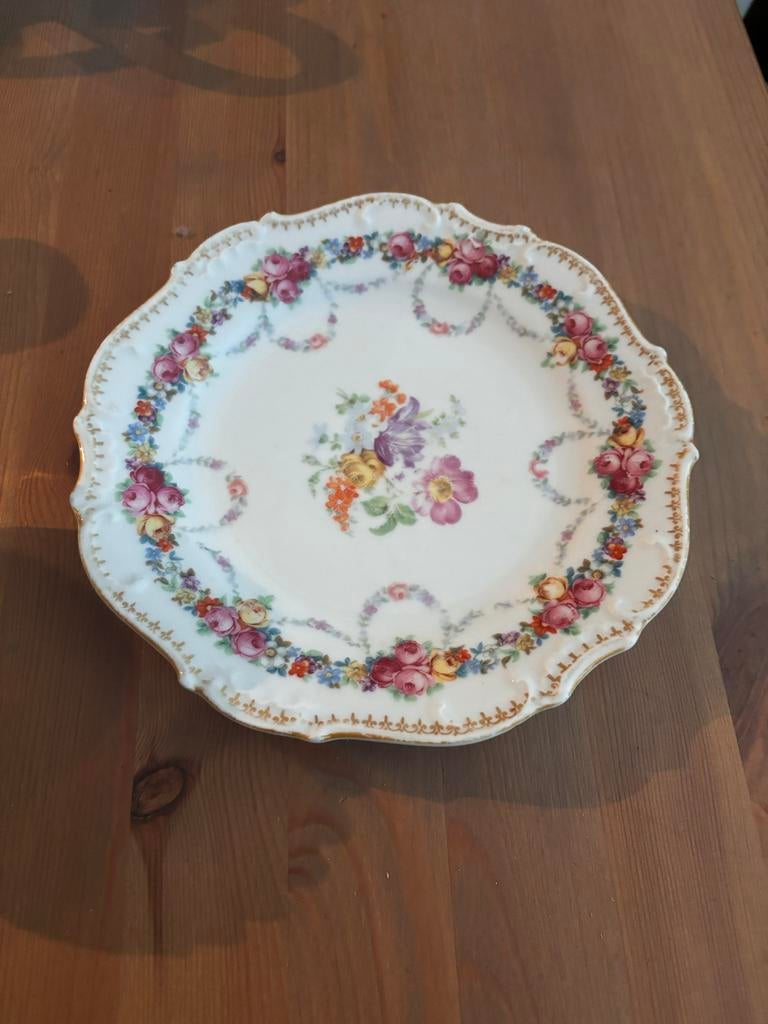 Antiek Bavaria Schumann porseleinen bord met bloemen, Antiek en Kunst, Ophalen of Verzenden