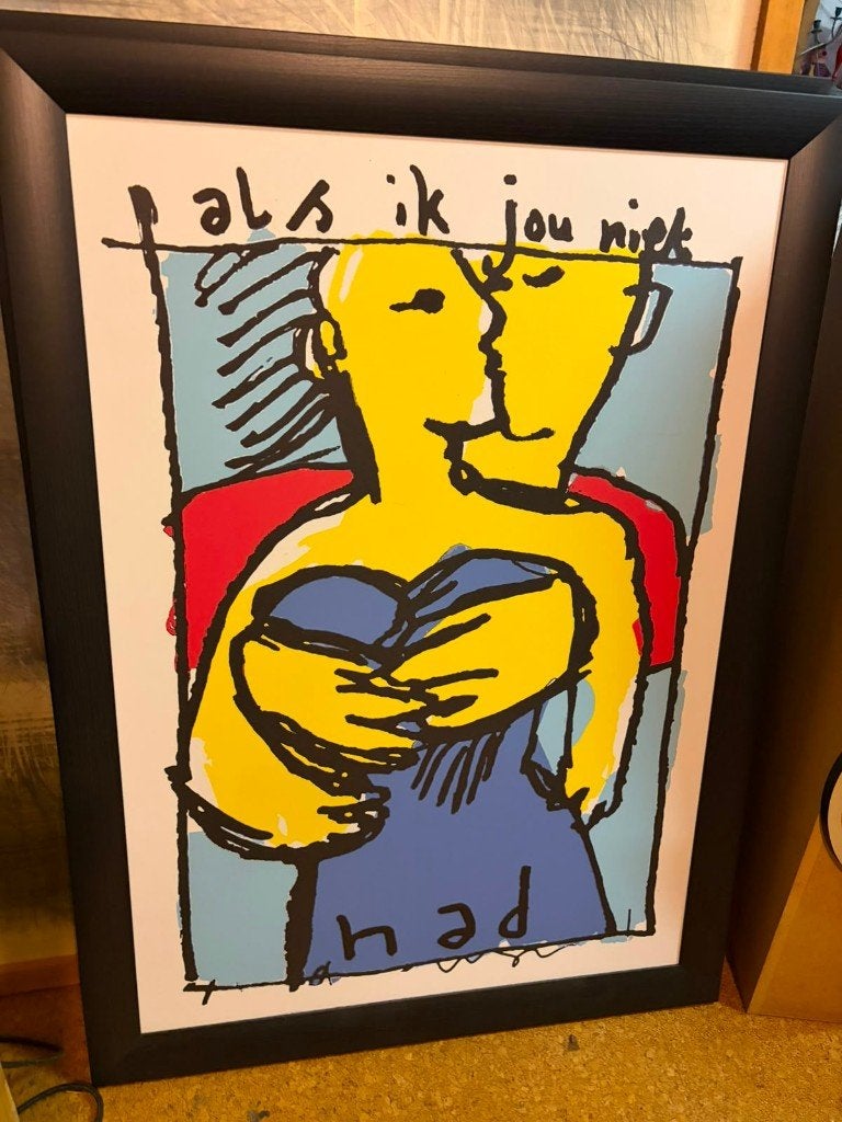 Herman brood XL poster ingelijst, Antiek en Kunst, Kunst | Schilderijen | Modern, Ophalen, Overig onderwerp, Ingelijst, Overige materialen