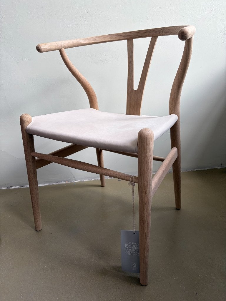 Carl Hansen & Søn Wishbone Stoel CH24 leren zitting Terra, Ophalen, Scandinavisch design, Overige kleuren, Nieuw