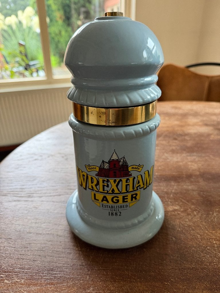Vintage Wrexham Lager keramische biertap - zeldzaam, Ophalen of Verzenden, Gebruikt, Overige typen, Overige merken