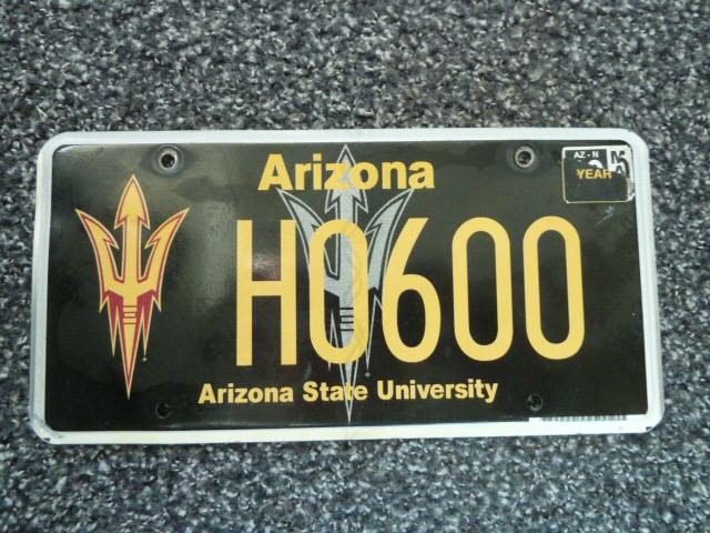 Kentekenplaat licenseplate Arizona State University USA, Verzenden, Gebruikt, Auto's