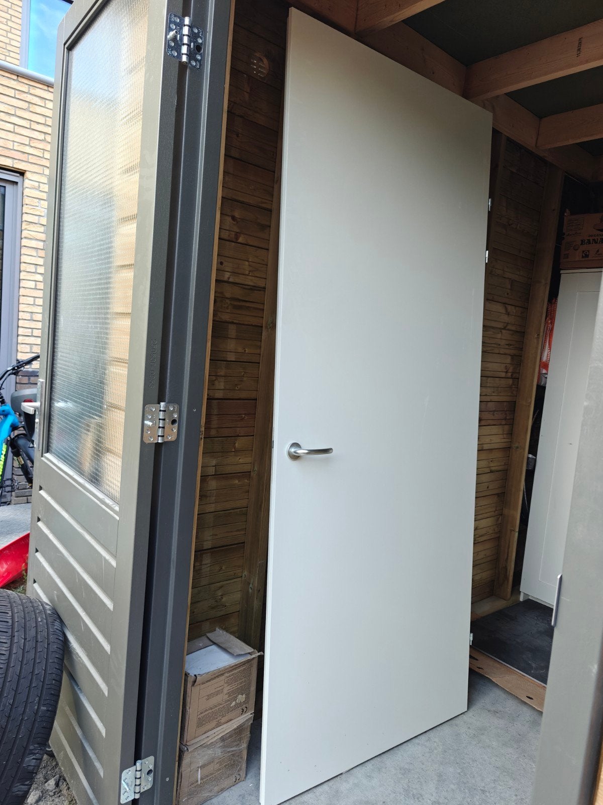 Nieuwe witte binnendeur met kozijn (nieuwbouwhuis), Doe-het-zelf en Verbouw, Deuren en Horren, Nieuw, Binnendeur, 200 tot 215 cm