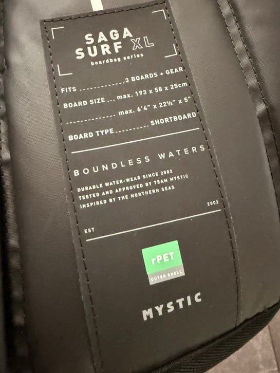 Nieuw! Mystic Saga Surf XL Boardbag 6’4” (met wielen), Ophalen of Verzenden, Zo goed als nieuw, Overige typen