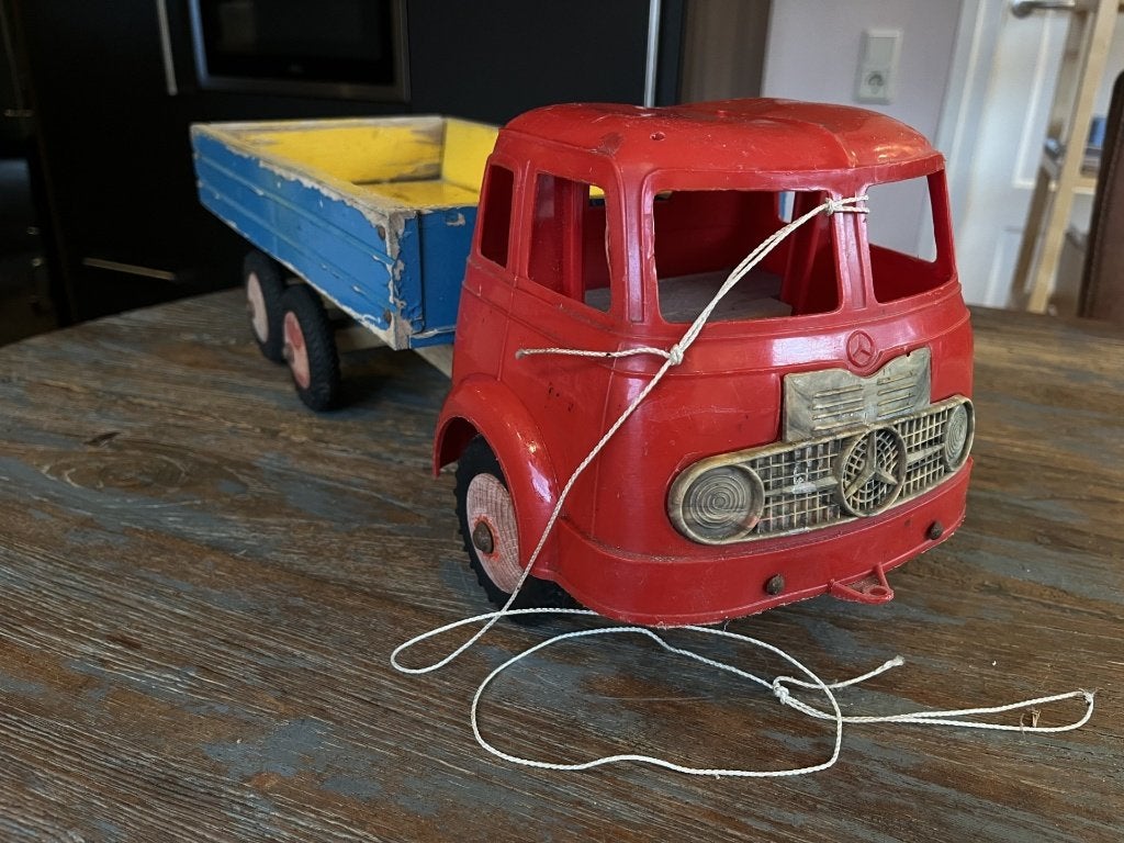 antiek houten Mercedes Vrachtwagen   vintage, Antiek en Kunst, Ophalen of Verzenden