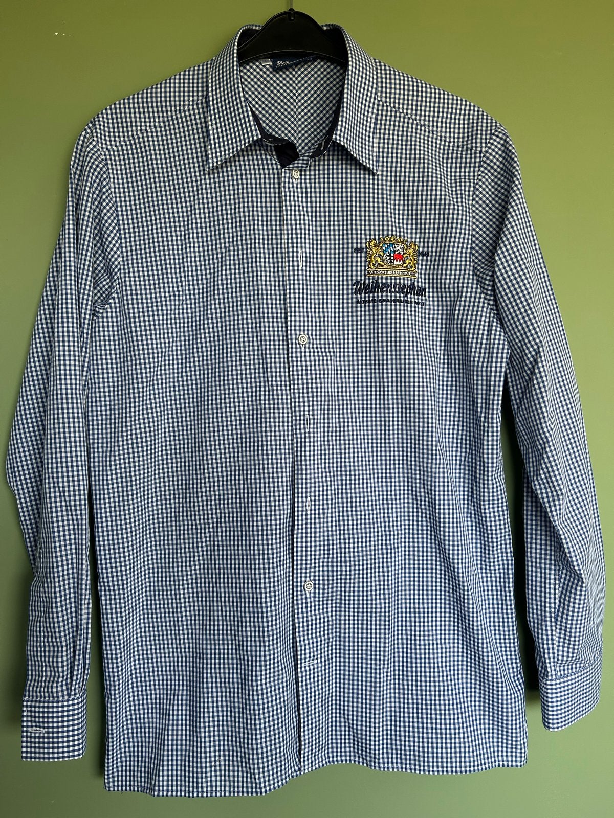 Weihenstephan geruit overhemd - Maat L, Ophalen, Zo goed als nieuw, Blauw, Halswijdte 41/42 (L)