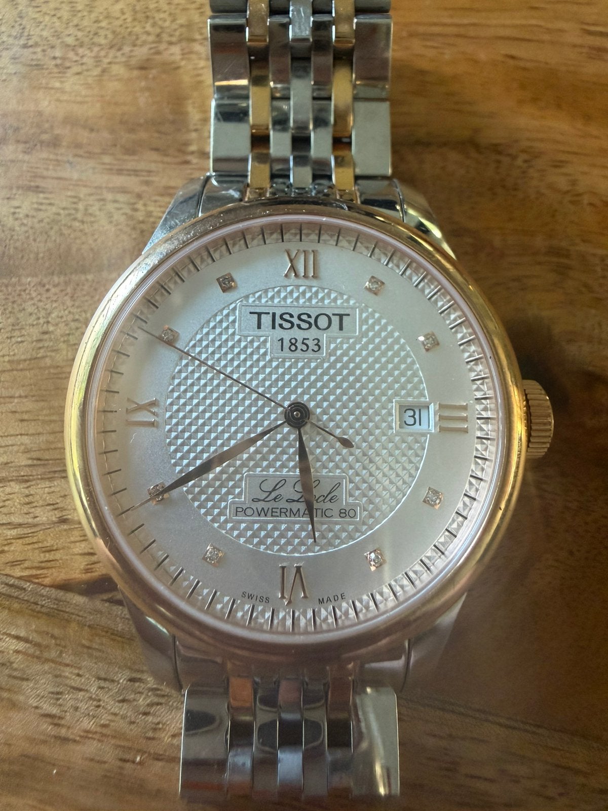 Tissot Le Locle Automatisch Horloge met Diamanten, Overige merken, Staal, Polshorloge, Ophalen of Verzenden