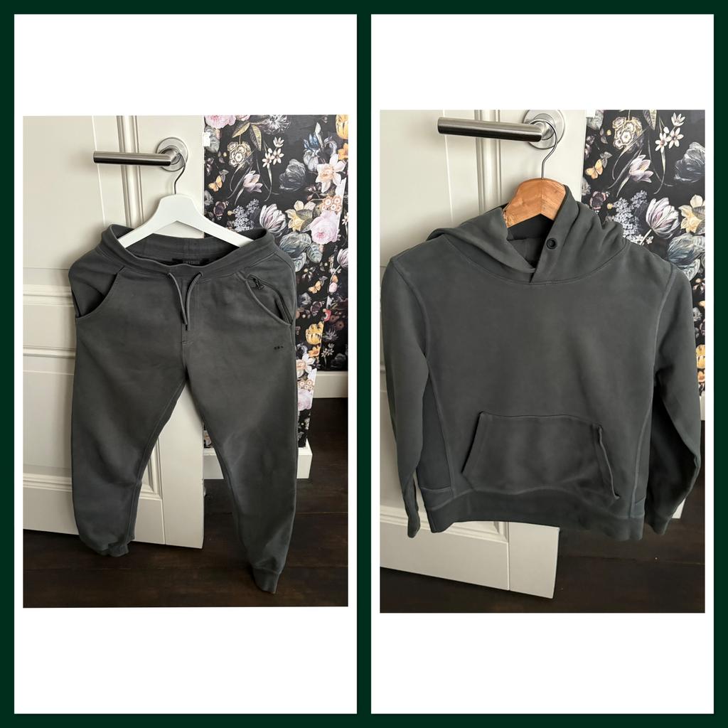 Joggingpak hoodie broek donkergroen Airforce maat 152 (12Y), Ophalen of Verzenden, Gebruikt, Jongen, Setje