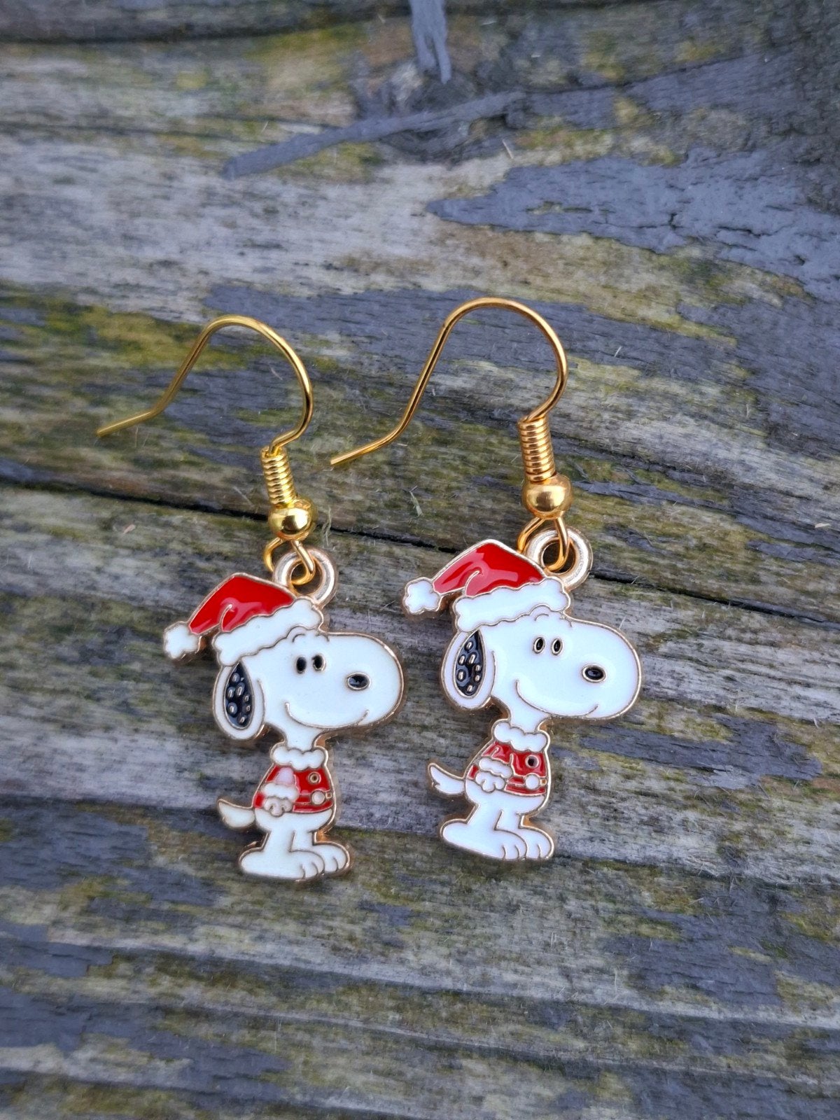oorbellen Snoopy kerst, Overige materialen, Hangers, Overige kleuren, Nieuw
