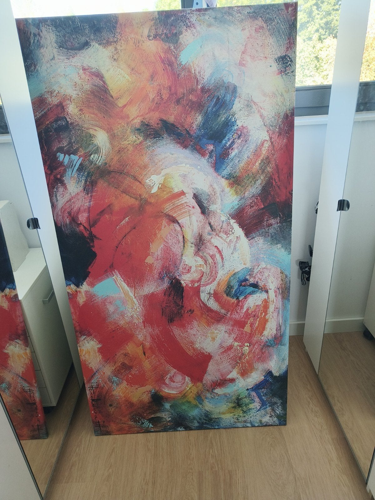 kleurrijk schilderij 85x160, Ophalen
