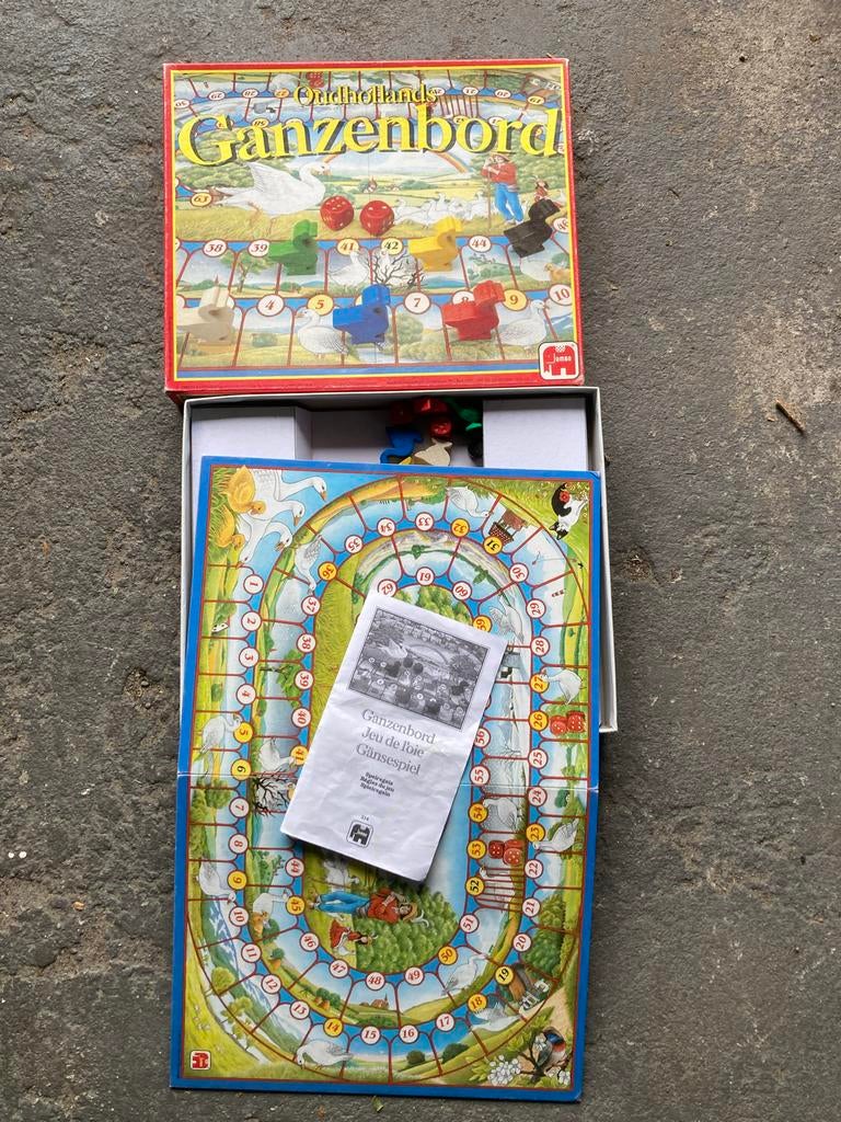 Oudhollands Ganzenbord - Klassiek Familiespel, Hobby en Vrije tijd, Gezelschapsspellen | Bordspellen, Drie of vier spelers, Ophalen of Verzenden