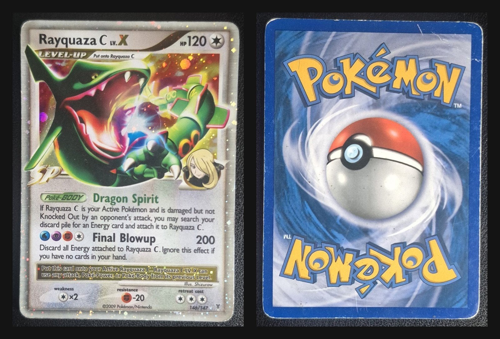 Pokémon Kaart: Rayquaza C LV.X (146/147) - Zeer Zeldzaam, Ophalen of Verzenden, Zo goed als nieuw, Losse kaart, Foil