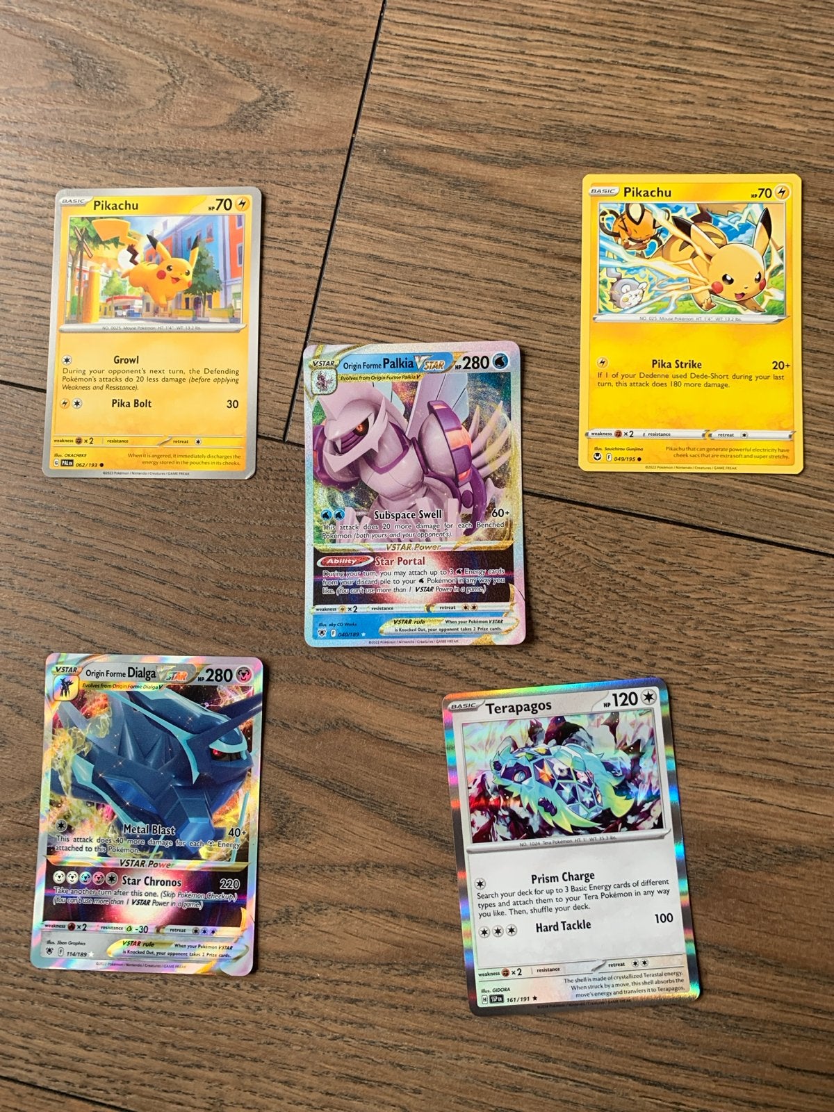 Pokémon Kaarten Set: Pikachu, Palkia VSTAR, Dialga VSTAR, Ophalen of Verzenden, Zo goed als nieuw, Meerdere kaarten