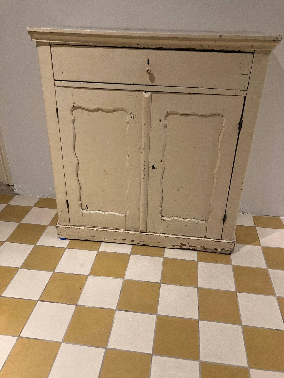 Biedemeyer brocante kastje - Grenen, overgeschilderd, Antiek en Kunst, Antiek | Meubels | Kasten, Ophalen