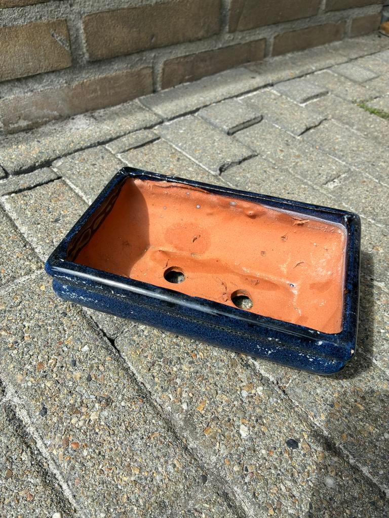 Donkerblauwe Bonsai Bloempot - Keramiek, Ophalen, Overige materialen, Gebruikt, Minder dan 30 cm