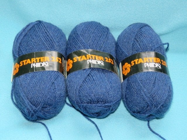 3 nieuwe bollen Phildar Starter 252 donkerblauw 10% wol, Hobby en Vrije tijd, Breien en Haken, Nieuw, Breien of Haken, Wol of Garen