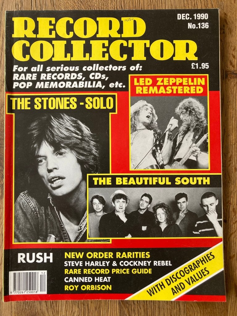 Record Collector 136 Dec 1990 Rolling Stones Led Zeppelin, Ophalen of Verzenden, Gelezen, Muziek, Film of Tv